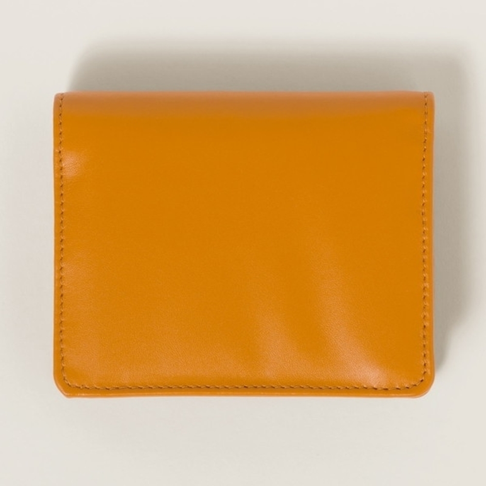 Miu Miu Soft Padded Leather Fold Wallet Orange - image 3